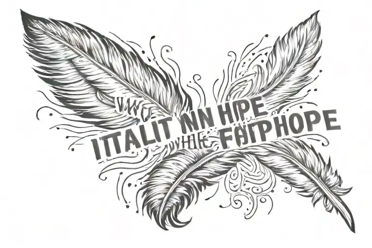 Phrase In Italics Wait & Hope With An Eagle Feather