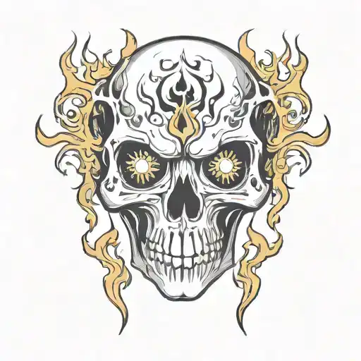 Skull With Flames Coming Out Eyes