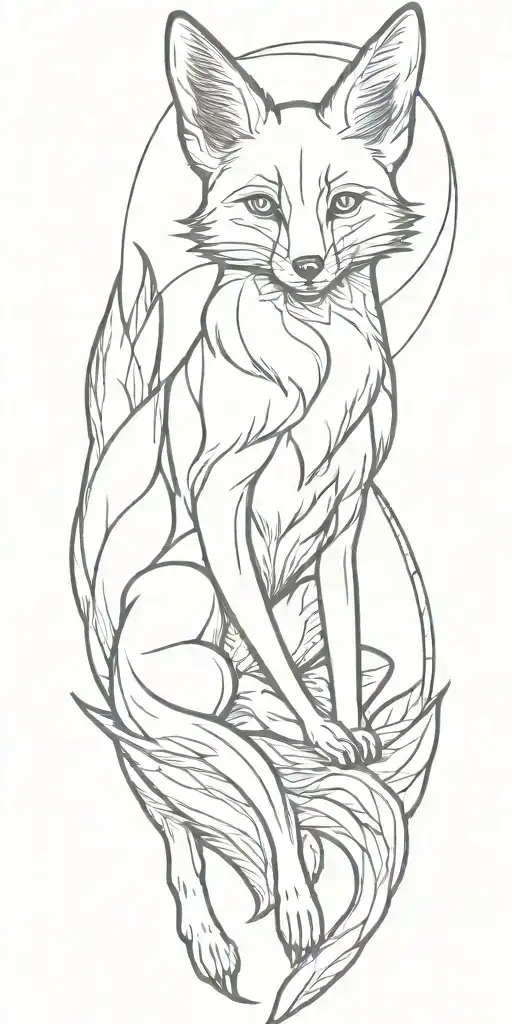 Fantasy Themed Tattoo Design Featuring Fennick Fox