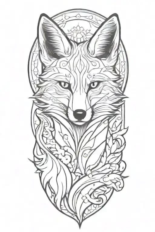 Fantasy Themed Tattoo Design Featuring Fennick Fox