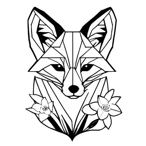 Geometric Fox And Daffodil