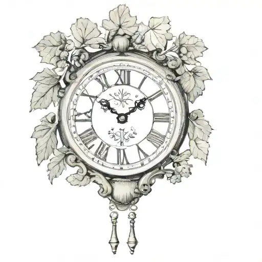 Roman Numeral Clock With Oak Leaves And Acorns On Top