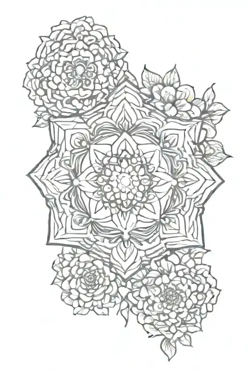 Chakra Symbol Surrounded By Birth Flowers September And May