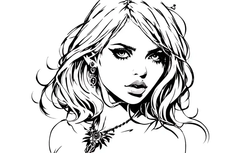 Very Sexy Goth Girl Drawing