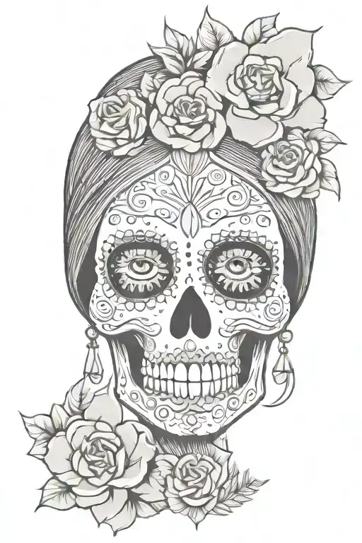Girl Mexican Skull
