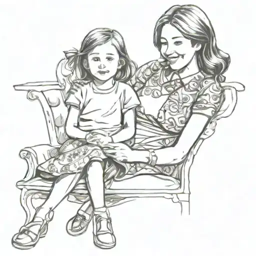 Mother Daughter Sitting