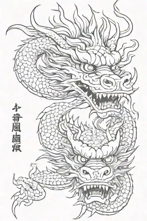 Japanese Dragon Head At Bottom