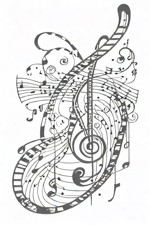 I Want A Tattoo That Incorporates A A Dna Strand And Treble Clef And Other Musical Elements