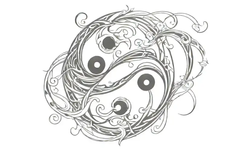 Ying Yang Symbol Intertwined