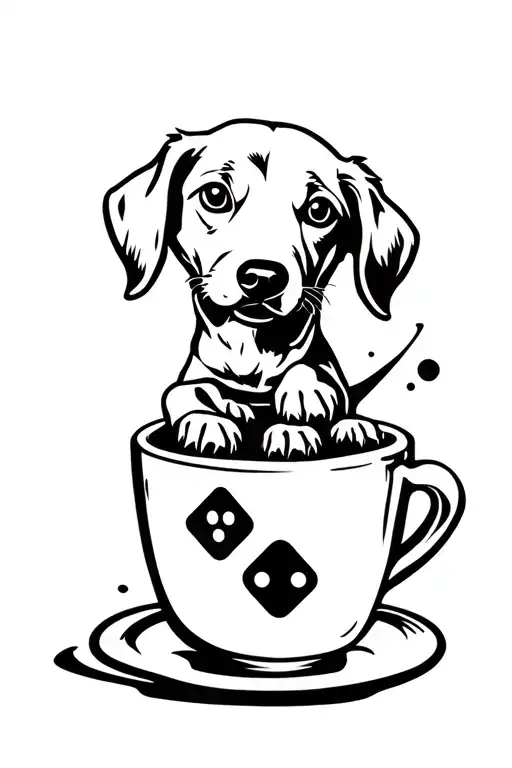 Dog Rolling Dice From A Cup
