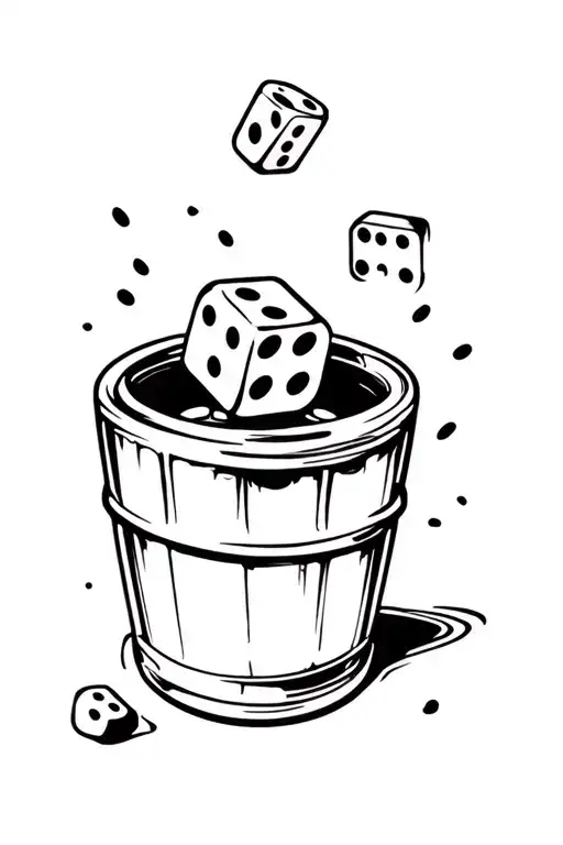 Dog Rolling Dice From A Dice Cup