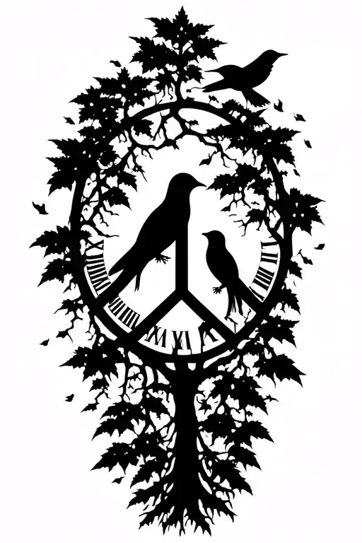 Peace And Lightining Storm And Time And Nature With Birds And Poison Oak Tree