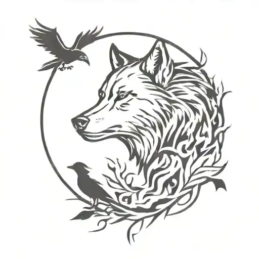 Wolf And Crows Coming