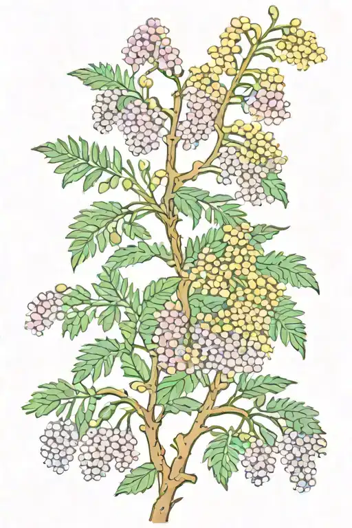 Vine With Small Mimosa Flowers Growing Feminine