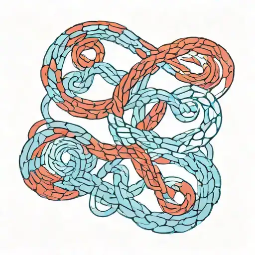 Blue And Red Collars Forming An Infinity Symbol