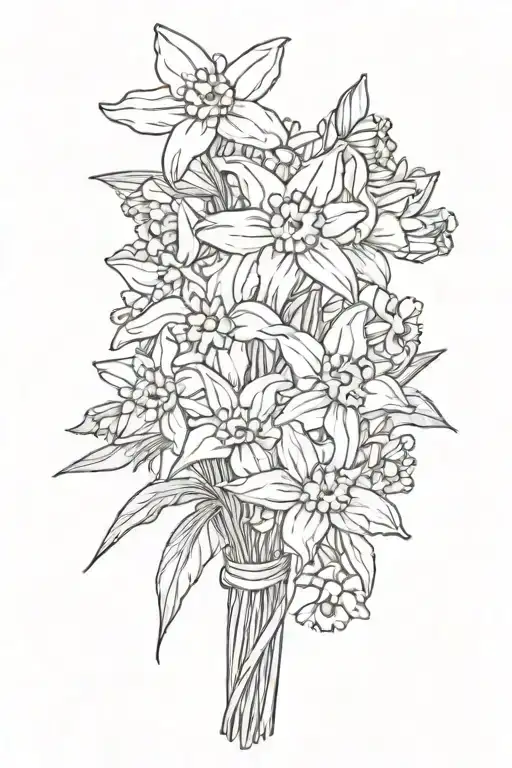 Daffodils And Daisy Bouquet