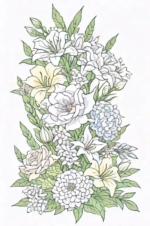 Flower Bouquet Carnation Gladiolus Rose Aster And Chrysanthemum