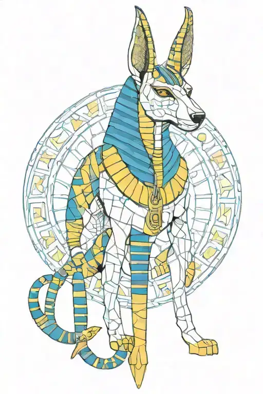 Anubis Ankh Yellow Blue
