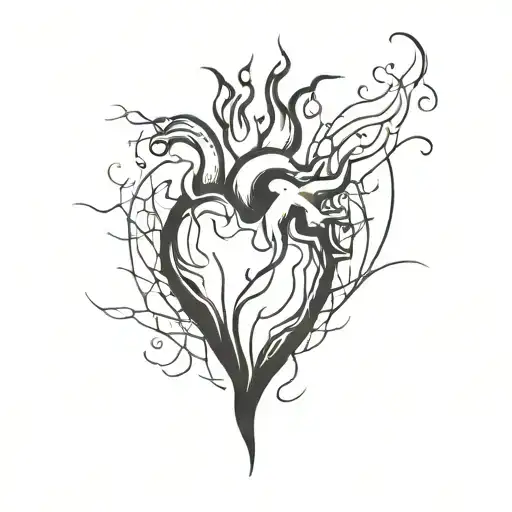 Heart On Fire With The Word Tiche