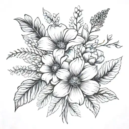 Feb Aug Sept Dec Birth Flowers Bouquet Made