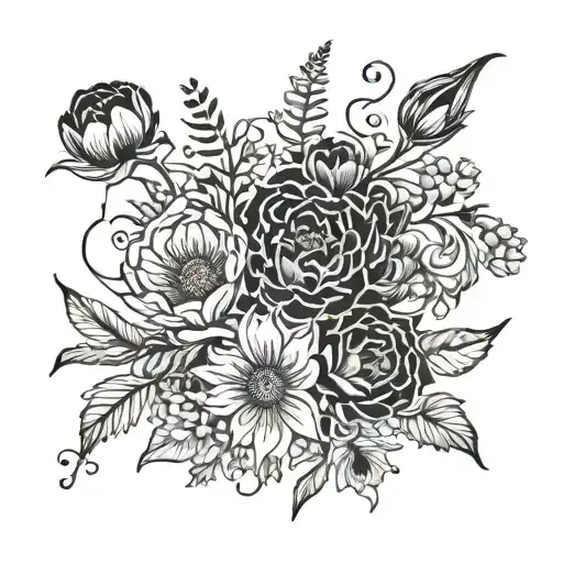 Feb Aug Sept Dec Birth Flowers Bouquet Made Entirely Of Flowers