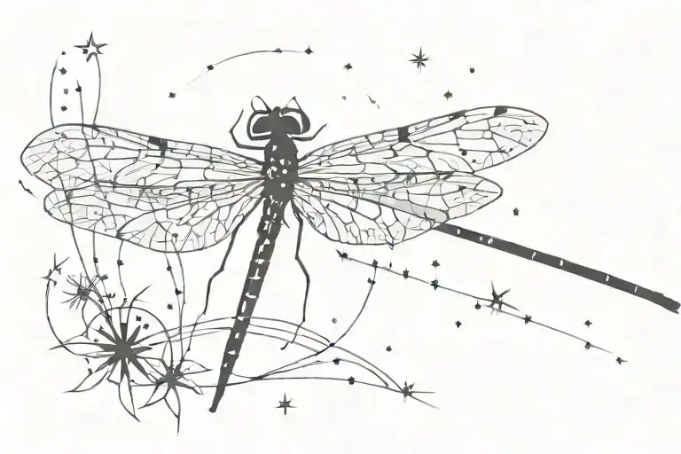Dragonfly In The Haze Among The Stars