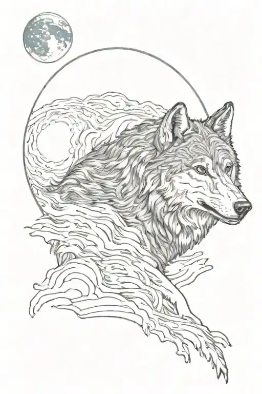 Wolf And Moon Rising