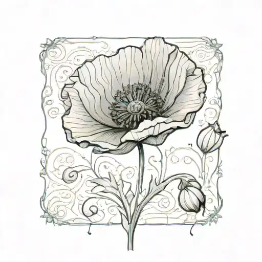 Single Red Poppy Flower