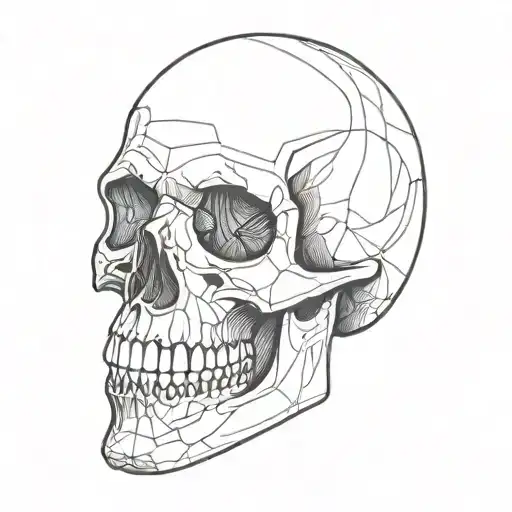 Skull Face Flat Line