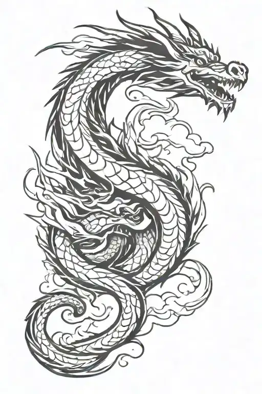 Dragon With Cloud Shading