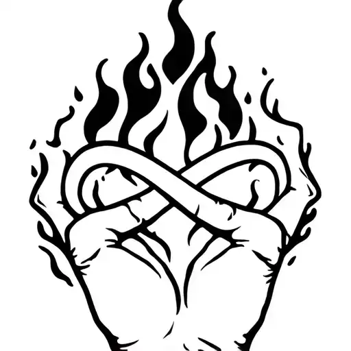 Infinty Spyral On Fire In A Hand Holding