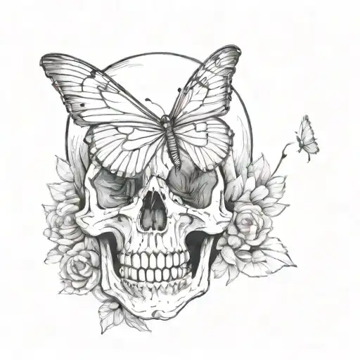 Skull And Butterfly