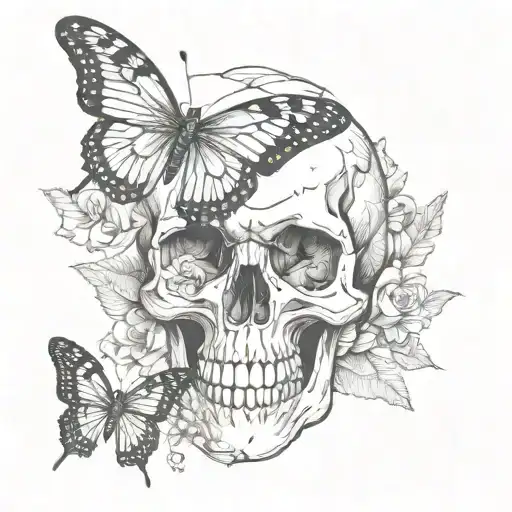 Skull And Butterfly