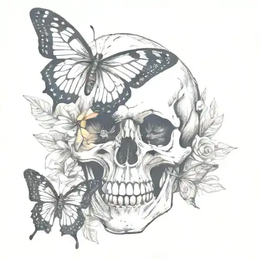Skull And Butterfly
