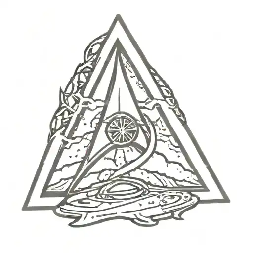 Star Trek Badge Combined With Deathly Hallows Symbol