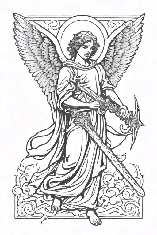 Angel Holding A Sword