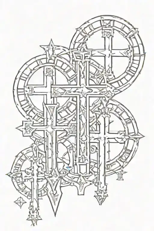 Roman Numeral 3 Crosses