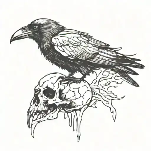Crow Sat On Skull