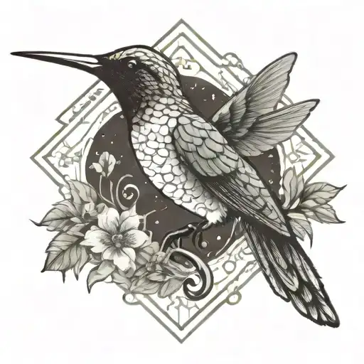 Hummingbird And Long Hair Aries Sign