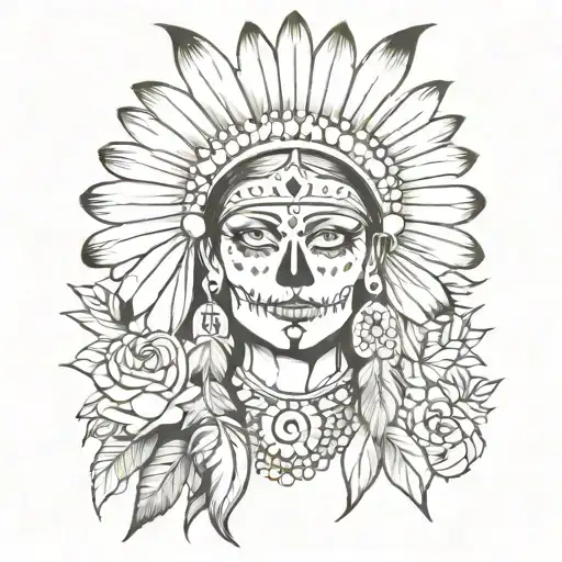 Day Of The Dead Native American Women Traditional