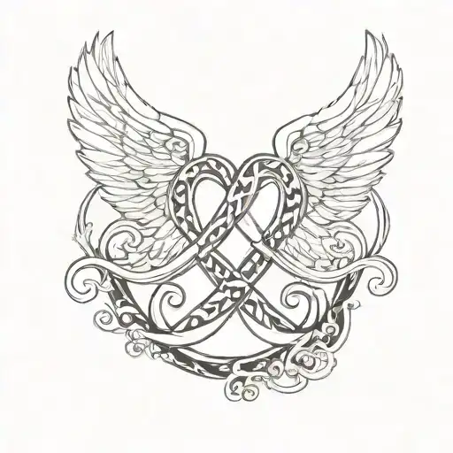 Infinity Symbol With 3 Angel Wings And The Numbers 21622