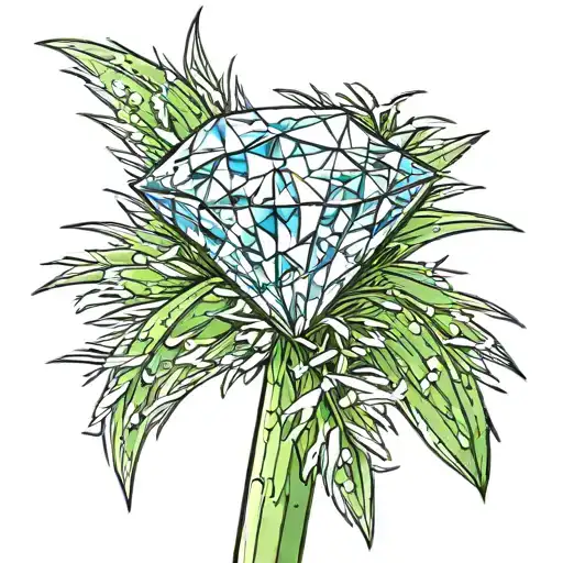 A Blade Of Grass With A Diamond On Top Of It