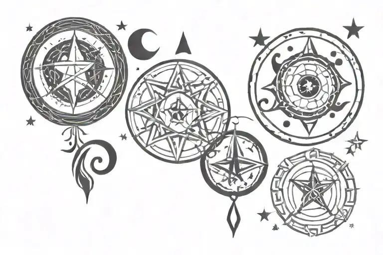 Witchy Symbols With Moons