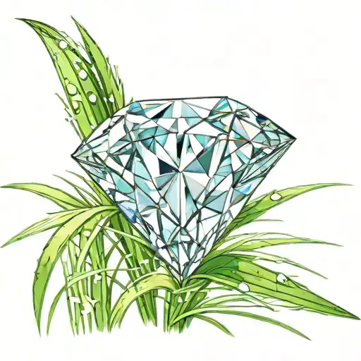 A Diamond On Top Of A Blade Of Grass