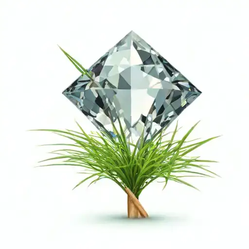 A Diamond Balancing On Top Of A Single Blade Of Grass