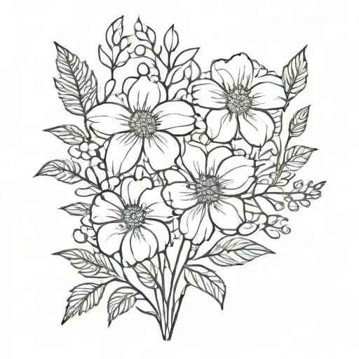 Family Birth Flower Feb Aug Sept Dec Bouquet