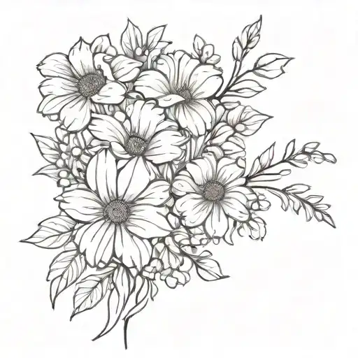 Family Birth Flower Feb Aug Sept Dec Bouquet
