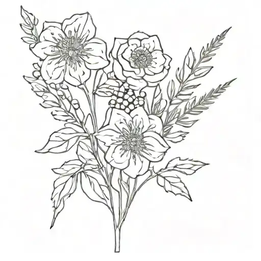 Family Birth Flower For Feb Aug Sept Dec Bouquet Made