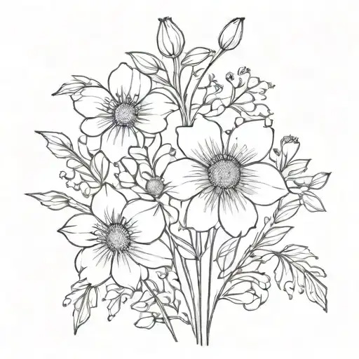 Family Birth Flower For Feb Bouquet Made