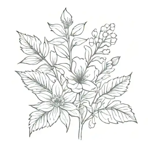 Family Birth Flower For Aug Bouquet Made